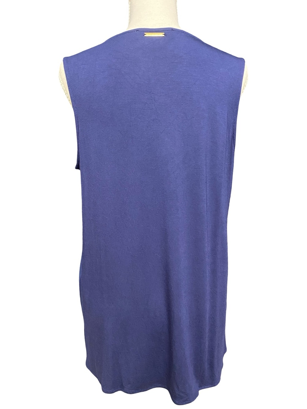 Michael Kors Women’s Layered Sleeveless Tunic Blouse Blue V-Neck Size Medium - Picture 5 of 11